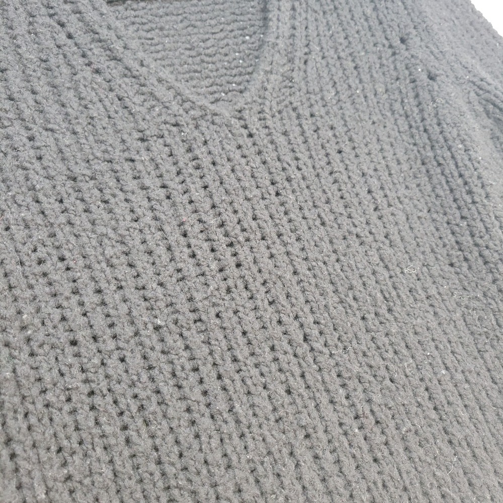 Rag & Bone Sweater Womens XXS Black 100% Merino Wool Chunky Knit V-Neck - Picture 2 of 9
